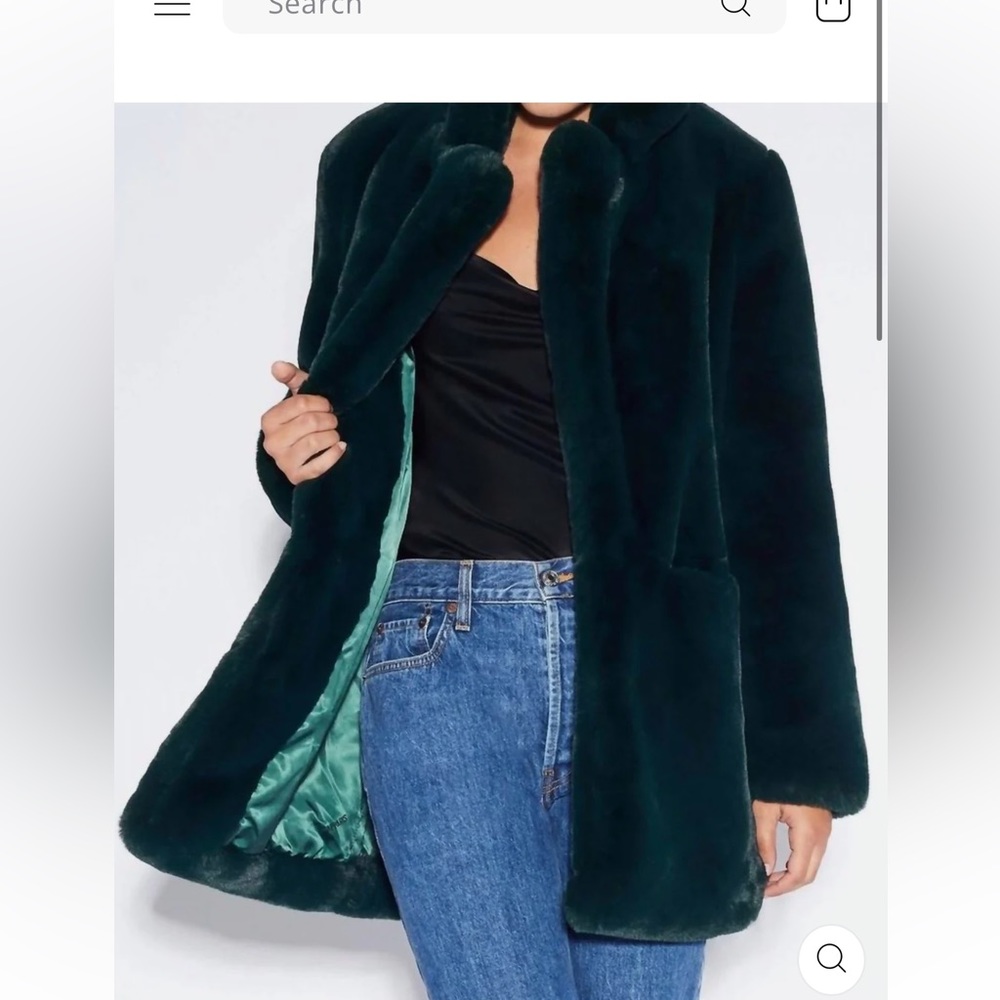 Apparis Emerald Green Faux Fur Coat